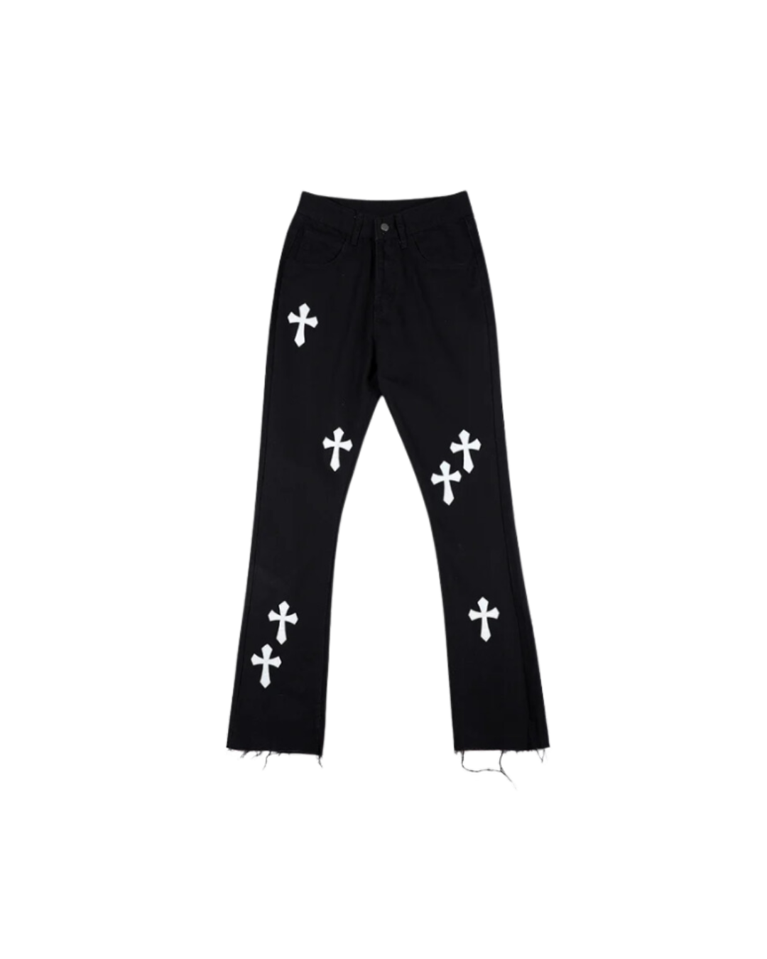 Cross Embroidered Flare Jeans – Exit Eclipse Fashion