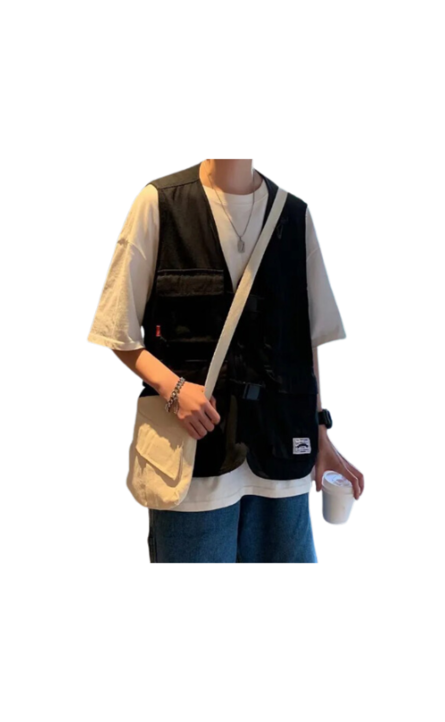 Black Multi-Pocket Vest