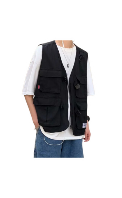 Black Multi-Pocket Vest